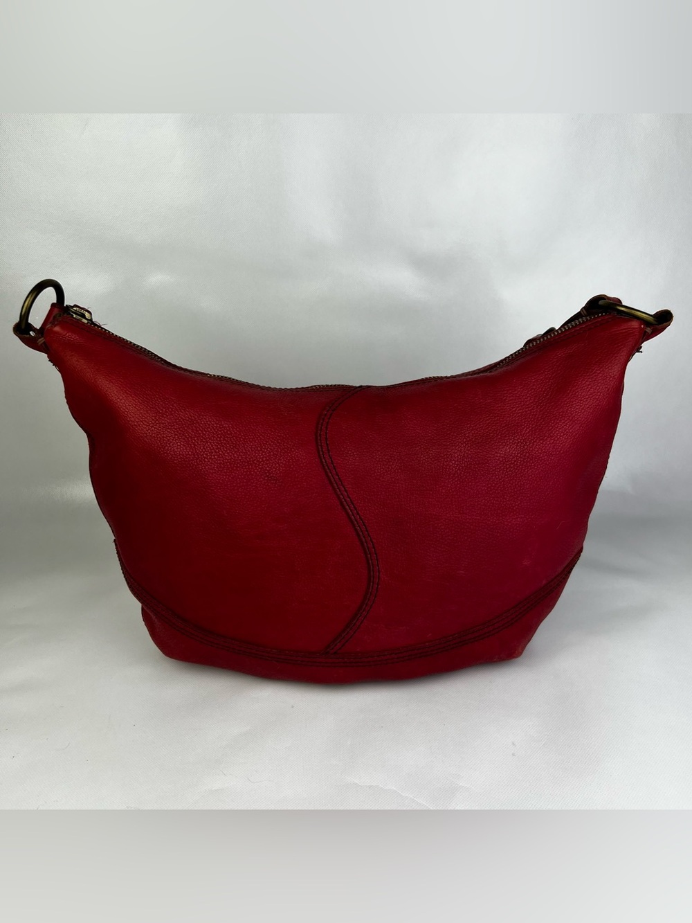 Lucky Brand Black Leather Hobo Bag Indian Leather Slouchy Boho Shoulder Purse